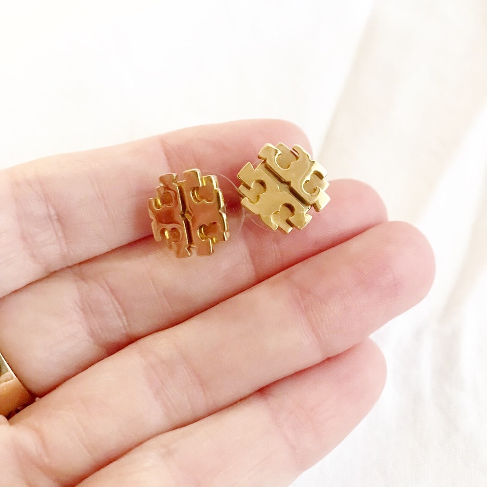 Tory Burch Logo Stud Earrings
